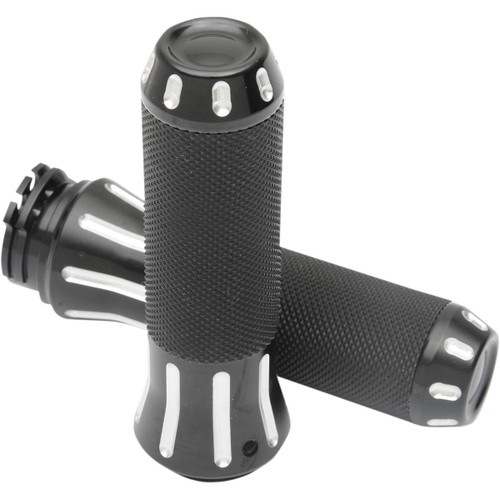 Drag Specialties - Custom Grips - Black Cut