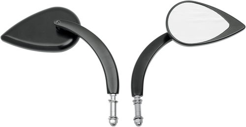 Mirror - Tear Drop - Black - Long Stem