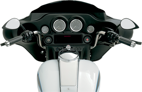 Drag Specialties Mirror - Side View - Teardrop - Black - Curved/Short Stem - Each