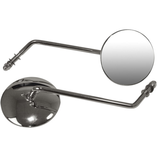 Emgo #20-21795 - Mirrors - Side View - Smooth/Round - Long Stem - Pair - Universal