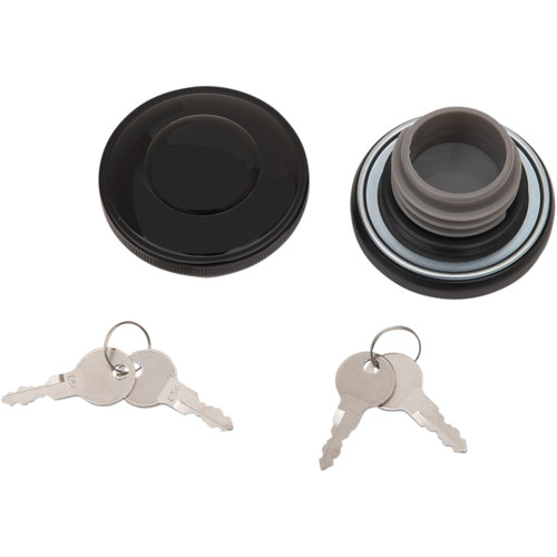 Drag Specialties - Screw-In Locking Gas Cap - Non-Vented - Gloss Black
