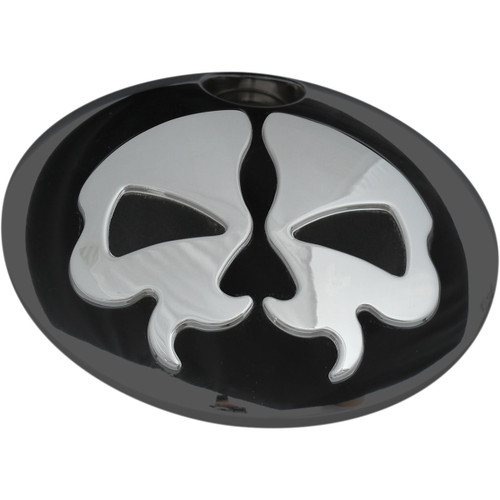 Drag Specialties - Fuel Door - Split Skull - Black with Chrome