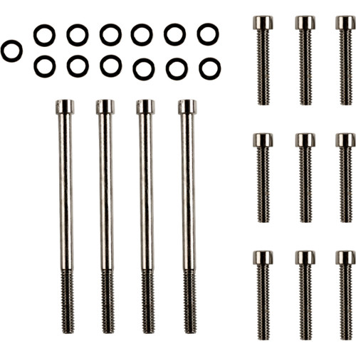 Drag Specialties - Bolt Kit - Outer Primary - Smooth/Socket-Head - Black/Chrome - M8