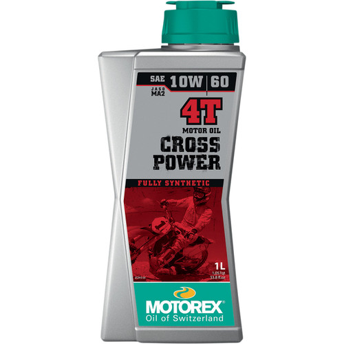 Motorex #308242 - Cross Power Synthetic 4T Engine Oil - 10W-60 - 1L