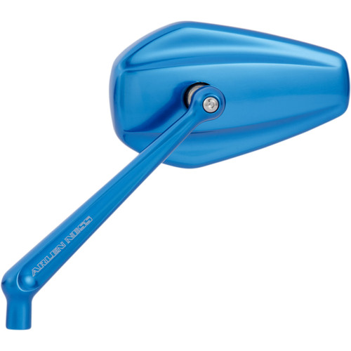 Arlen Ness #13-150 - Mirror - Mini/Stocker - Side View - Hexagon - Blue - Left