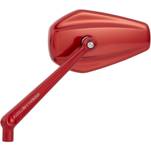 Arlen Ness #13-152 - Mirror - Mini/Stocker - Side View - Hexagon - Red - Left