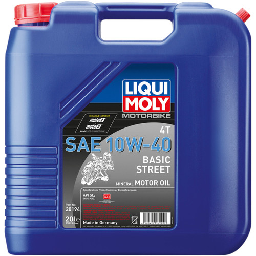 Liqui Moly #20194 - Basic Street 4T Oil - 10W-40 - 20 Liters