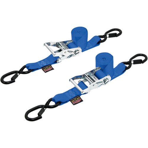 Powertye MFG. #30573-S - Ratchet Tie-Downs - 1-1/2" x 6-1/2' - Blue