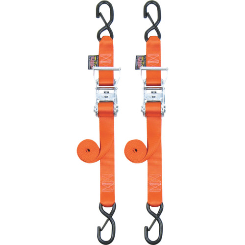 Powertye MFG. #30579-S - Ratchet Tie-Downs - 1-1/2" x 6-1/2' - Orange