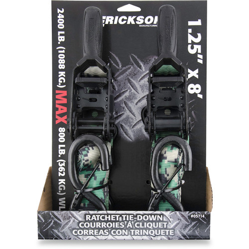 Erickson #05714 - Ratchet Tie-Down - 1.25" x 8' - Camo