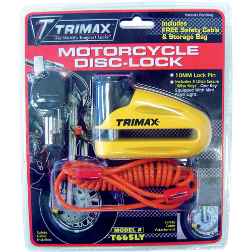 Trimax #T665LY - Disc Lock - Yellow - 10 mm