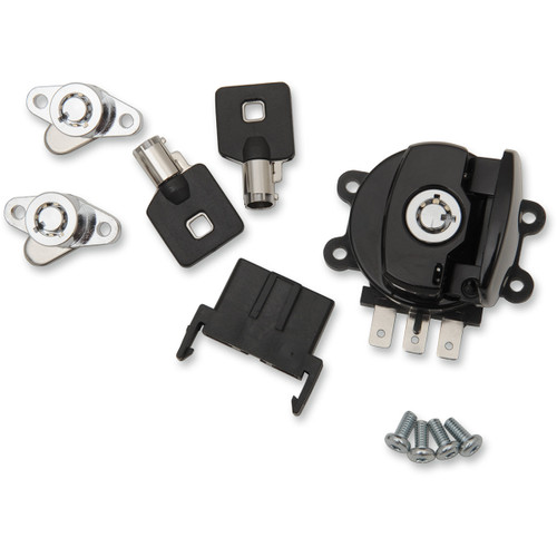 Drag Specialties - Side Hinge Ignition Switch with Saddlebag Lock - Gloss Black