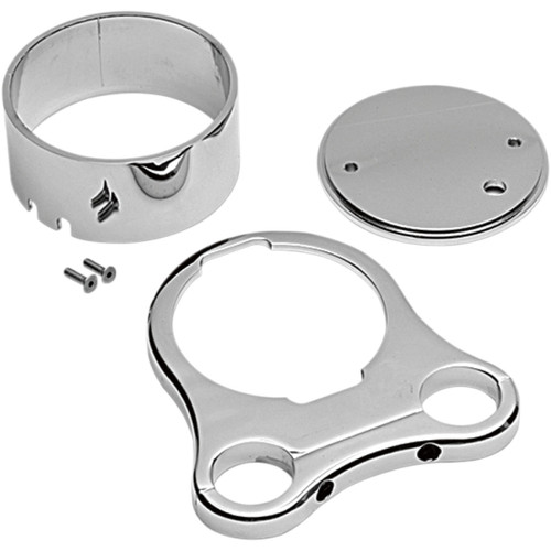 Drag Specialties - 1.25" T-Bar Single Gauge Mount - Chrome - For '00-'22 OEM Style Gauges