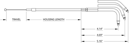 Drag Specialties Stainless Braided Throttle Cable - 39-1/2"