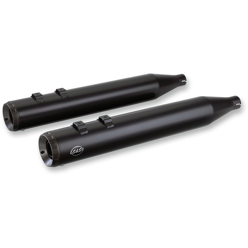 S&S Cycle #550-0694 - Grand National Slip-On Mufflers - Black - M8 FL