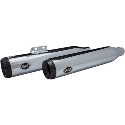 S&S Cycle #550-0738 - Grand National Slip-On Mufflers - Race - Chrome - M8 Softail