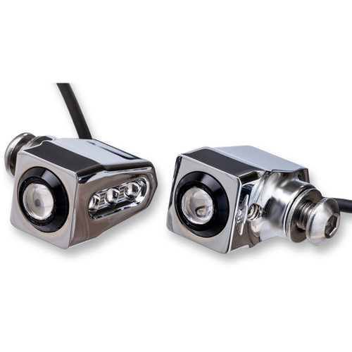 Joker Machine #05-206-RC - Side-mount LED Turn Signals - Chrome/Red