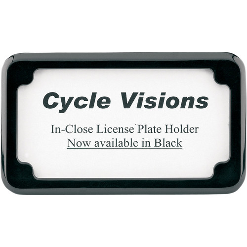 Cycle Visions #CV-4615B - Beveled License Plate Frame - Black