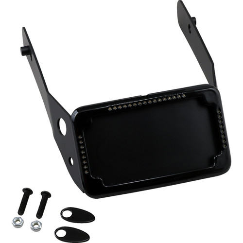 Cycle Visions #CV4651B - LP Plate Frame & Mount with Signals - FXDWG - Black