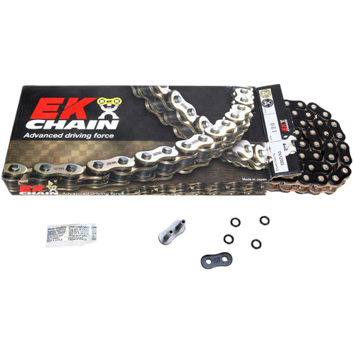 EK #530ZVX3-120KG - 530 ZVX3 - Sportbike Chain - 120 Links - Black/Gold