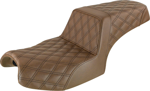 Step Up Seat - Lattice Stitched - Brown - Indian