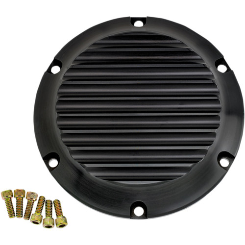Joker Machine #10-690-1 - Derby Cover - Finned - Black/Anodized - 6 Hole