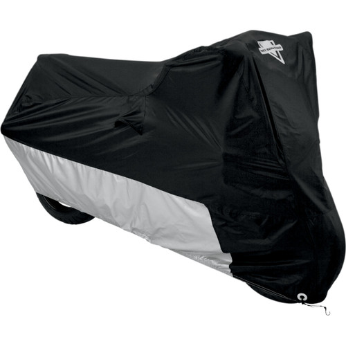 Nelson Rigg #MC-904-02-MD - Defender Deluxe Cover - Motorcycle - Polyester - Black/Silver - Medium