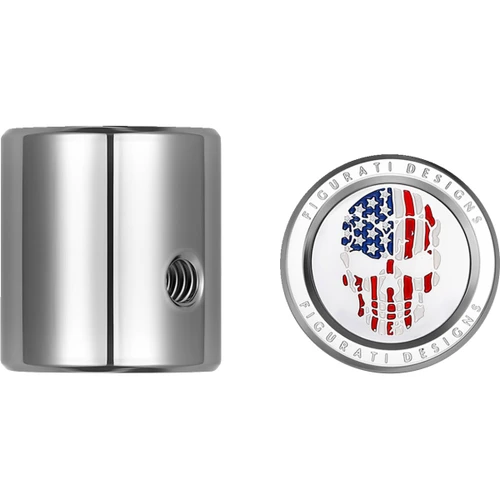 Figurati Designs #FD24-HTSC-SS - Heel-Toe Shifter Cover - American Flag Skull - Red/White/Blue