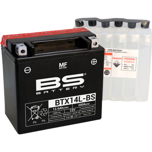 BS Battery #300605 - Battery - BTX14L-BS (YTX)
