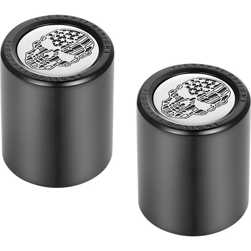 Figurati Designs #FD27-DC-2530-BK - Docking Covers - American Flag Skull - Short - Contrast Cut - Black