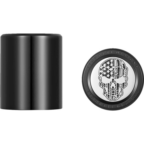 Figurati Designs #FD27-DC-2530-BK - Docking Covers - American Flag Skull - Short - Contrast Cut - Black
