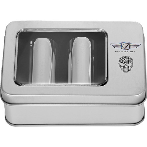 Figurati Designs #FD27-DC-2545-SS - Docking Covers - American Flag Skull - Contrast Cut - Silver