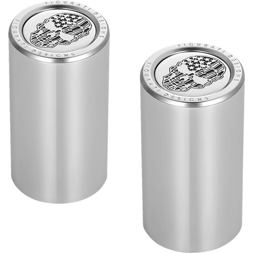 Figurati Designs #FD27-DC-2545-SS - Docking Covers - American Flag Skull - Contrast Cut - Silver