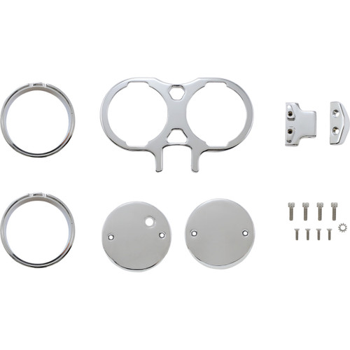 LA Choppers #LA-7397-02C - Gauge Mount - Dual - Chrome - Dyna/Sportster