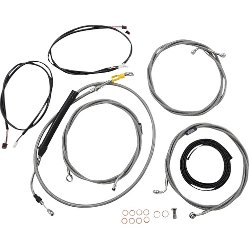 LA Choppers #LA-8058KT3-13 - Complete Plug-and-Play Cable Kit - 12" - 14" Handlebars - '21-'22 FLTR - ABS - Stainless