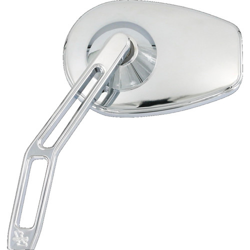 Pro-one Perf.mfg. #102100 - Mirror - Micro w/V2 Cut-Out Stem - Oval - Chrome - Left