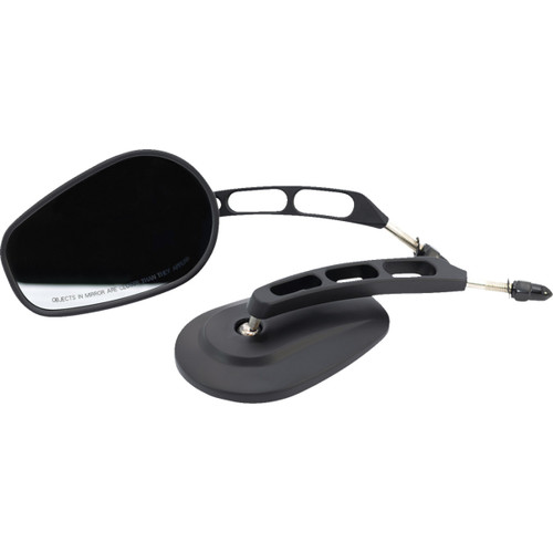 Rivco Products #MV307 - Mirror - Thru-Mount - Side View - Oval - Black
