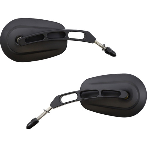 Rivco Products #MV307 - Mirror - Thru-Mount - Side View - Oval - Black