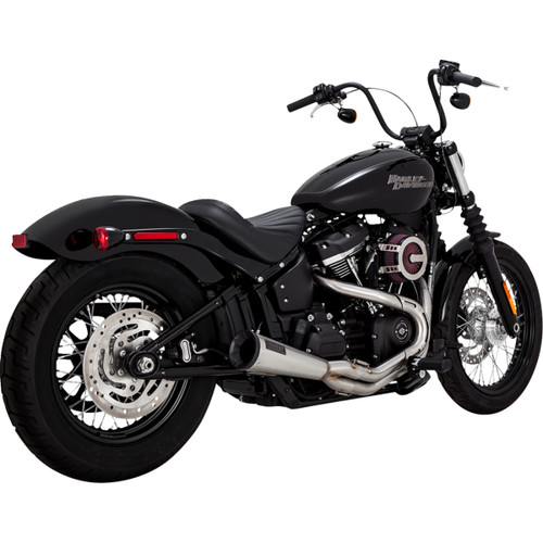 Vance & Hines #27323 - 2-into-1 Upsweep Exhaust System - Brushed - Stainless Steel