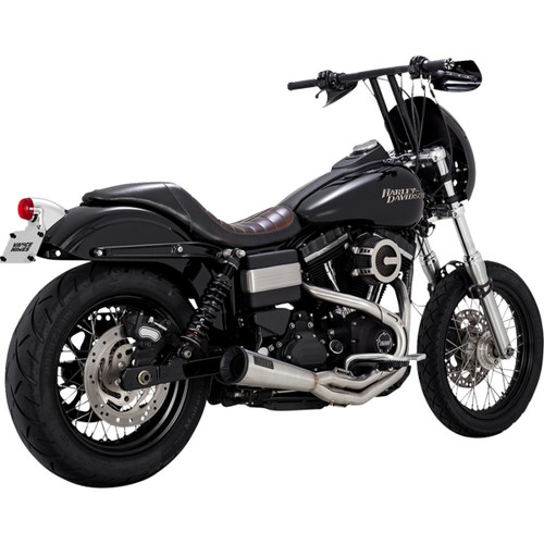 Vance & Hines #27325 - 2-into-1 Upsweep Exhaust System - Brushed - Stainless Steel