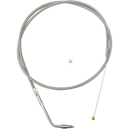 LA Choppers #LA-8100TH16 - Stainless Braided Handlebar Throttle Cable - 15"-17" - '96-'15 Softail