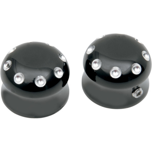 Covingtons #C0010-B - Axle Covers - Front - Dimpled - Black - Pair - '08-'23