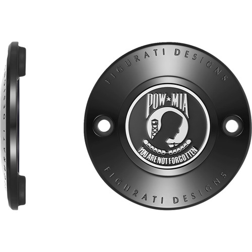 Figurati Designs #FD50-TC-2H-BLK - Timing Cover - 2 Hole - POW MIA - Black