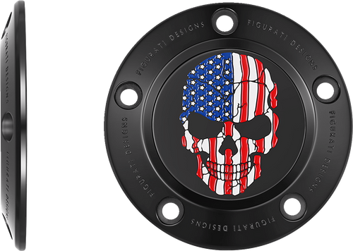 Figurati Designs Timing Cover - 5 Hole - Skull - Black (#FD25-TC-5H-BLK)