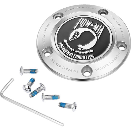 Figurati Designs #FD50-TC-5H-SS - Timing Cover - 5 Hole - POW MIA - Stainless Steel