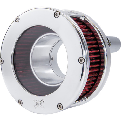 Feuling Parts #5438 - BA Series Air Cleaner Kit - Chrome - Red Filter