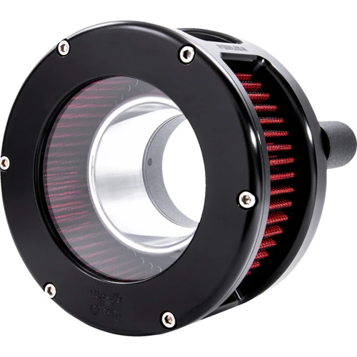 Feuling Parts #5434 - BA Series Air Cleaner Kit - Black Anodized - Red Filter