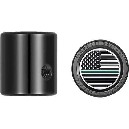 Figurati Designs #FD72-HTSC-BLK - Heel-Toe Shifter Cover - Green Line American Flag - Black