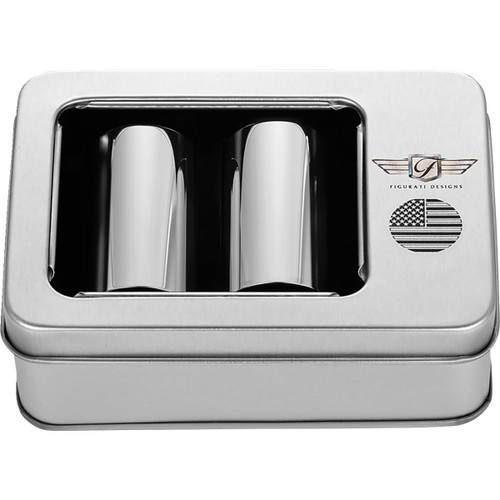 Figurati Designs #FD26-DC-2545-SS - Docking Covers - American Flag - Long - Contrast Cut - Silver