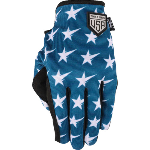 Thrashin Supply CO. #SV1-12-08 - Stars & Bolts Stealth Gloves - Red/Blue - Small